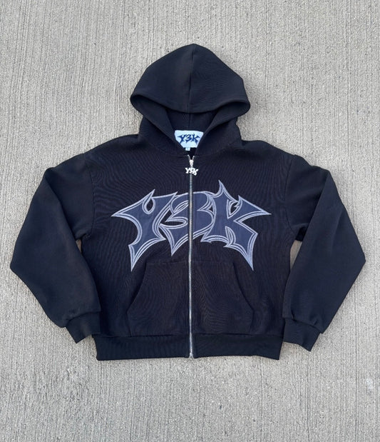 Y3K Zip Hoodie Black